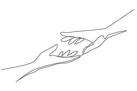 Holding Hand Continuous Line Draw Design Illustration Sign And Symbol