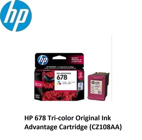 Hp 678 Tri Color Original Ink Advantage Cartridge Cz108aa