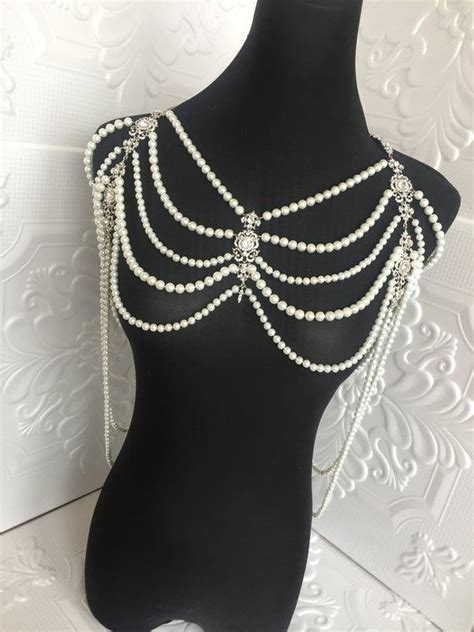 Pearls Shoulder Necklacesilver Pearl Shoulderwedding Shoulderbody