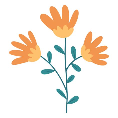 Dise O Png Y Svg De Flores Planas De Color Naranja Vivo Para Camisetas