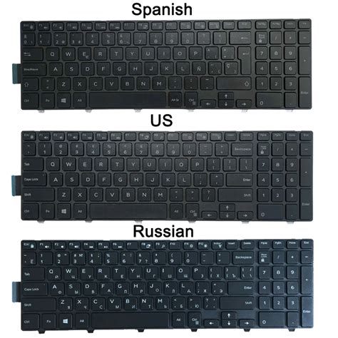 Teclado Espa Ol Estadounidense Ruso Para Dell Inspiron