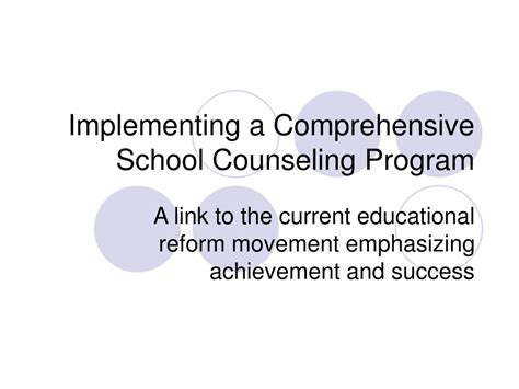 Ppt Implementing A Comprehensive School Counseling Program Powerpoint