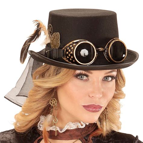 Net Toys Sombrero De Copa Con Gafas Sombrero Steampunk Gorro G Tica