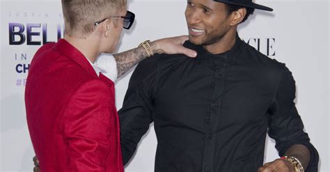 Justin Bieber Et Usher Sur Le Tapis Rouge Du Film Believe Los Angeles