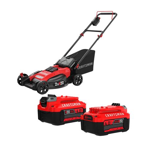 Craftsman 20v 20 Volt Max Brushless 20 In Push Cordless Electric Lawn Mower 5 Ah Battery And