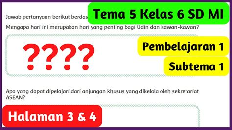 Tema Kelas Halaman Pembelajaran Subtema Kerja Keras