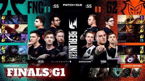 Fnatic Vs G2 Esports Game 1 Grand Finals PlayOffs S10 LEC Spring