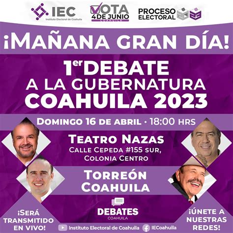 Instituto Electoral de Coahuila on Twitter Este domingo se llevará a