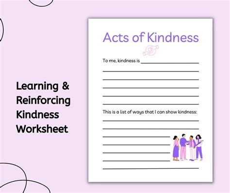 Kindness Activity For Children Printable Acts Of Kindness Worksheet