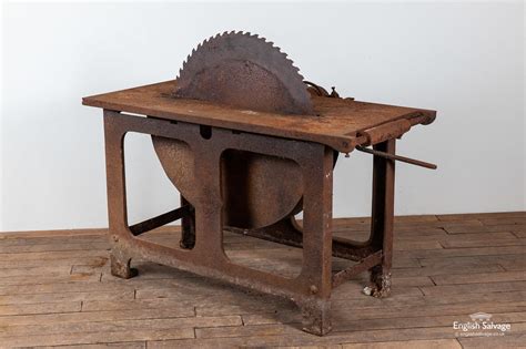 Salvaged Heavy Cast Iron Circular Saw Bench