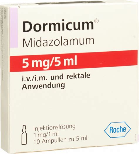 Dormicum Midazolam 5mg 5ml Inj Trafalgar Gate Pharma