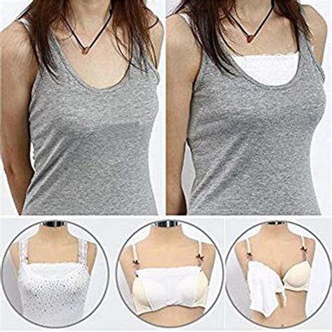 Yekeyi 3pcs Lady Lace Clip On Mock Camisole Bra Insert Overlay Modesty