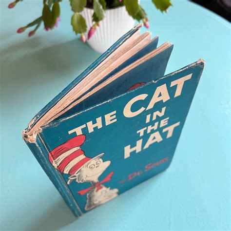 The Cat In The Hat By Dr Seuss Rare Houghton Mifflin True Etsy