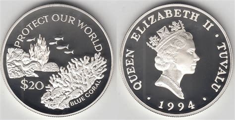 Dollars Tuvalu Silver Coin Protect Our World Fishes Corals