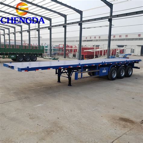 Chengda Ft Tri Axle Flatbed Container Semi Trailer Buy Ft Tri