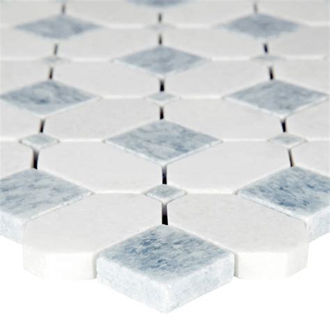 Azula Hatchwork X Polished Marble Mosaic Tile Tilesbay