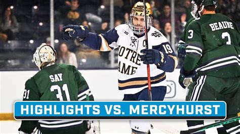 Mercyhurst At Notre Dame Highlights Big Ten Hockey Oct 26 2023