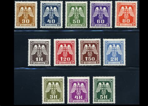 Protektorat Böhmen und Mähren BuM Dienstmarken Mi 13 24 MNH 1943