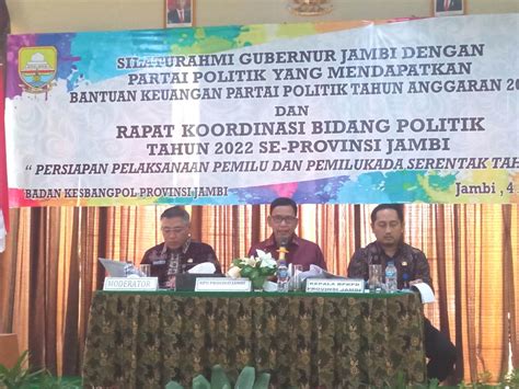 Badan Kesbangpol Provinsi Jambi Gelar Silahturahmi Bersama Parpol