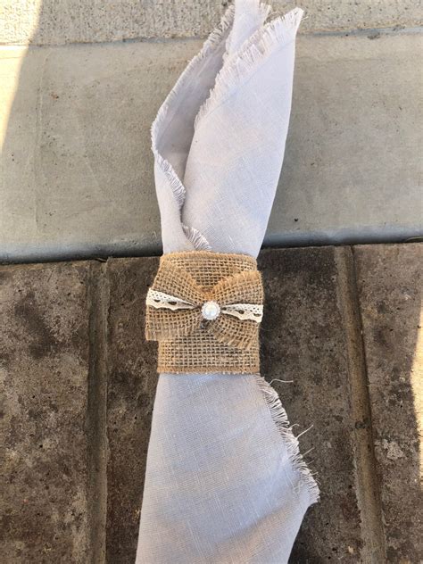 Burlap Napkin Rings Rustic Wedding Wedding Napkin Rings Etsy