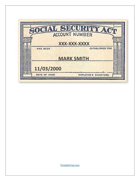 Free Printable Social Security Card Pdf Templates Fake Real