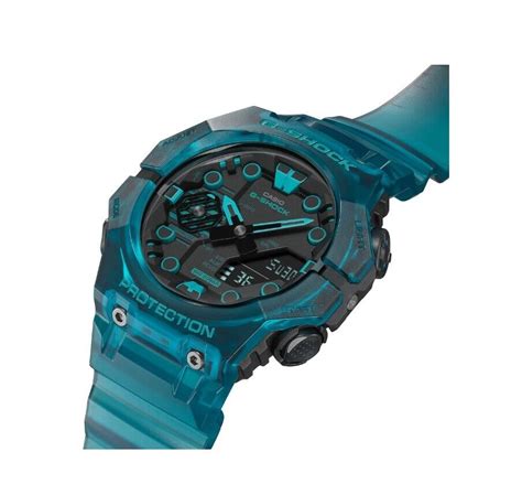 Casio G Shock Analog Digital Transparent Turquoise Blue Black Watch