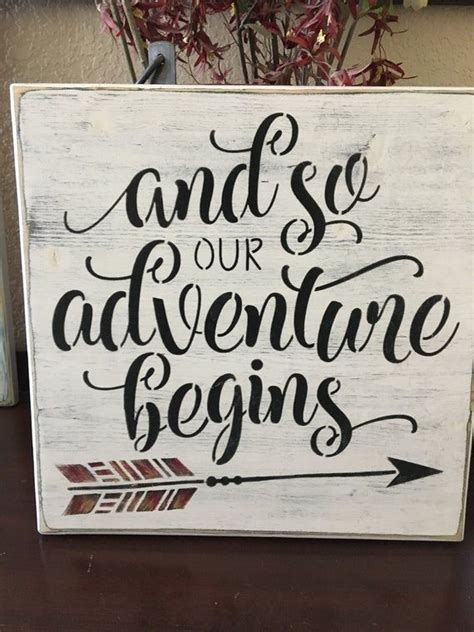 And So Our Adventure Begins Wood Signs Camping Signs Trailer Decor