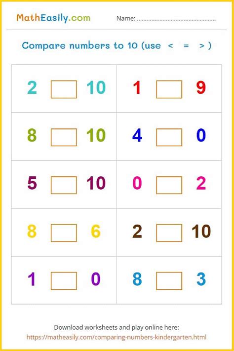 Comparing Large Numbers Worksheets