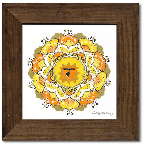 Quadro Chakra Plexo Solar Moldura Escura Cm Decora O Quadros