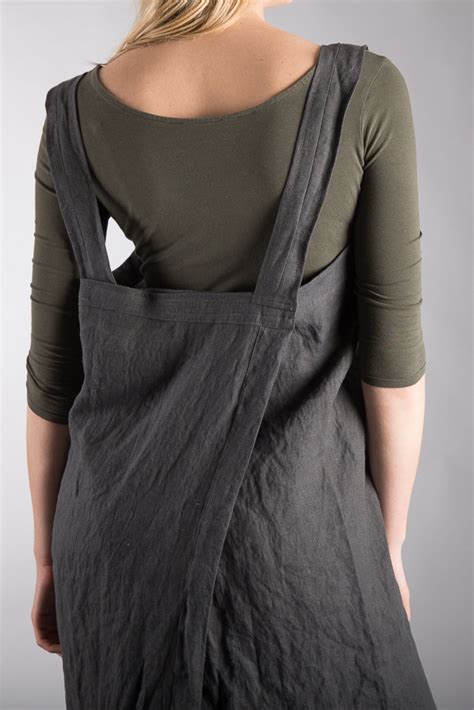 Linen Apron Linen Artist Smock Washed Linen Apron Washed Etsy