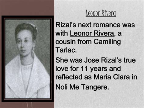 Rizals Lover Leonor Valenzuela And Leonor Rivera Ppt