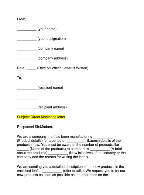 Free Printable Marketing Letter Template Drive Engagement Word Pdf