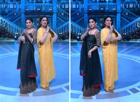 Dance Deewane Madhuri Dixit And Raveena Tandon Groove To Dhak Dhak