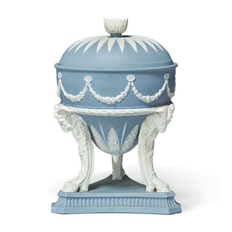 A Wedgwood Blue And White Jasperware Vase And Cover Circa