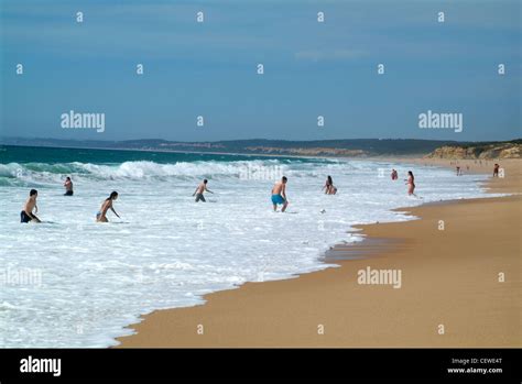 Praia De Costa Da Caparica Meco Lisboa Portugal Stock Photo Alamy