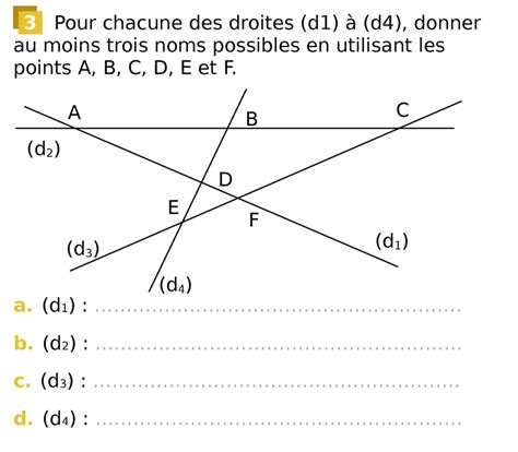 Segments Droites Cercles Points Droites Et Cercles Exercice