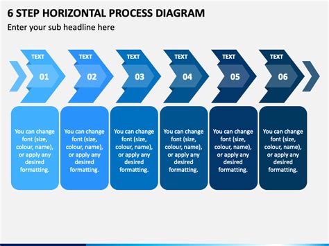 6 Step Horizontal Process Diagram PowerPoint Template PPT Slides