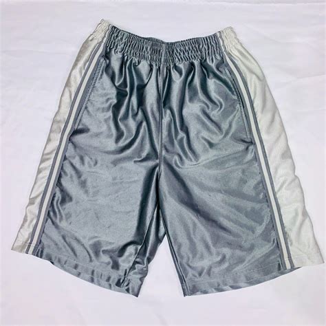 Tek Gear Dazzle Basketball Shorts Silky Shiny Silver Gem