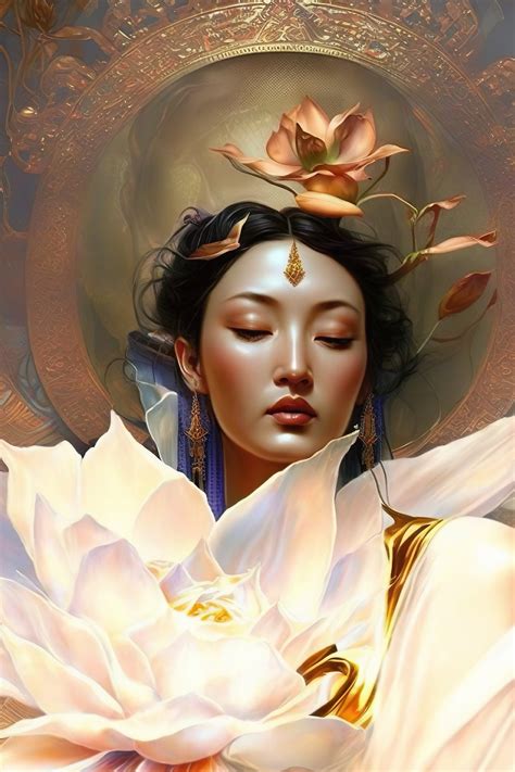 Goddess Kwan Yin Print Asian Goddess Art Guan Yin Quan Yin Print