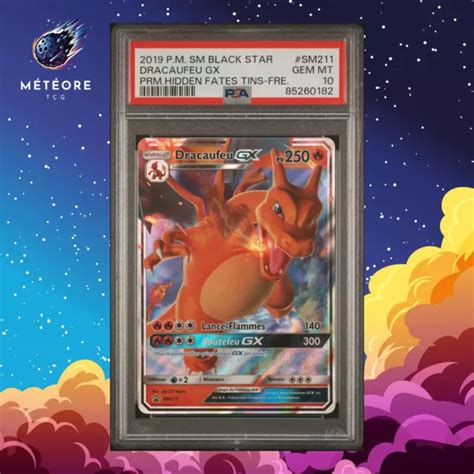 CARTE POKÉMON DRACAUFEU GX SM211 PSA 10 Soleil Lune Promo Français