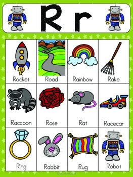 Letter R Vocabulary Cards By The Tutu Teacher Tpt