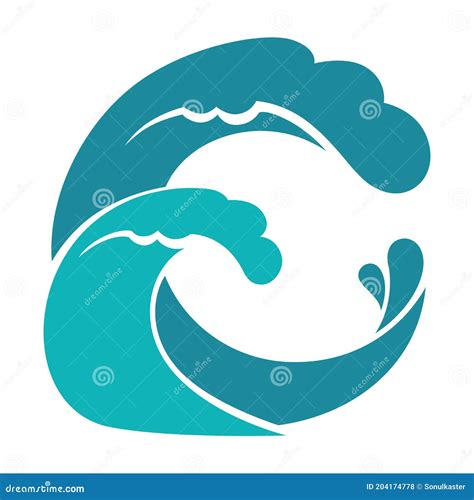 Sea Or Ocean Wave In Circle Water Splashes Vector Stock Vector