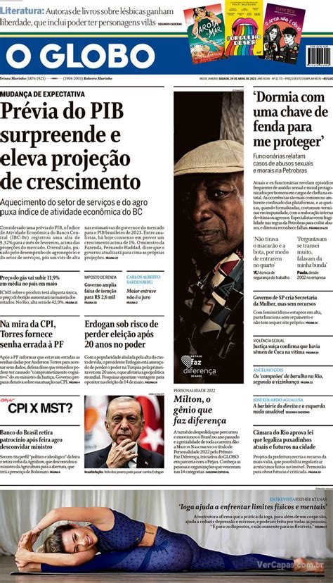 Capa O Globo Sexta De Abril De