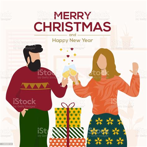 Christmas Cards Design Flat Illustration 5 Stock Illustration