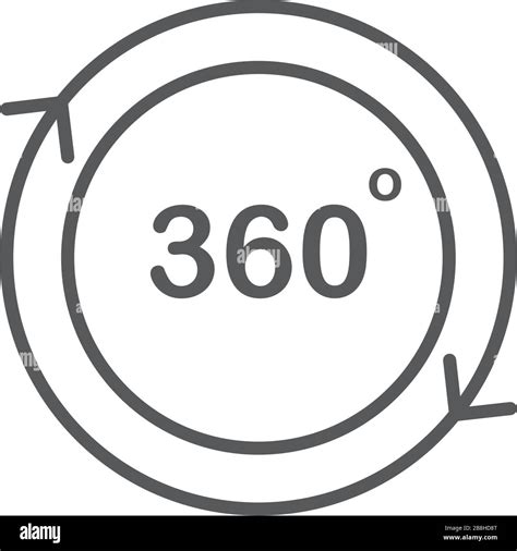 360 Degree View Vector Icon Isolated On White Background Stock Vector