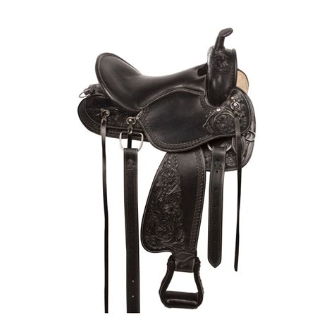 Black Western Hand Carved Comfy Riding Pleasure Trail Leather Horse ...