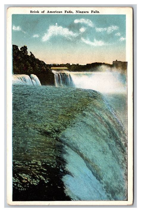 Brink Of American Falls Niagara Falls New York Ny Unp Unused Wb