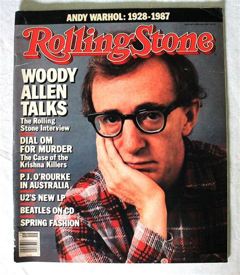 Woody Allen Vintage Rolling Stone Magazine Andy Warhol Tribute April 9 1987 Issue 497 Etsy