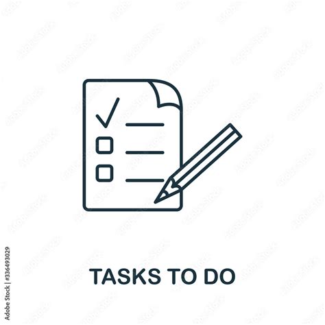 Tasks To Do Icon Line Style Symbol From Productivity Icon Collection