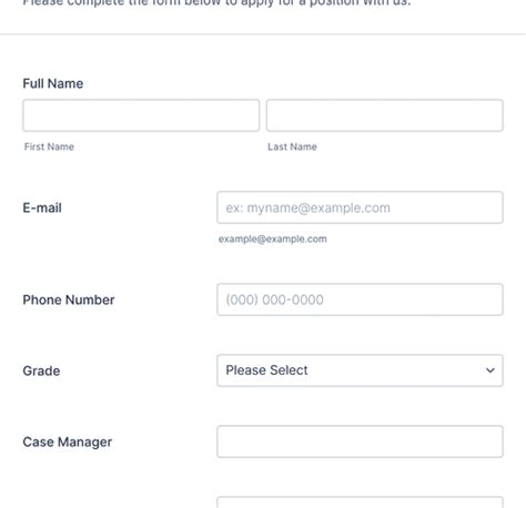 Work Study Application Form Template Jotform